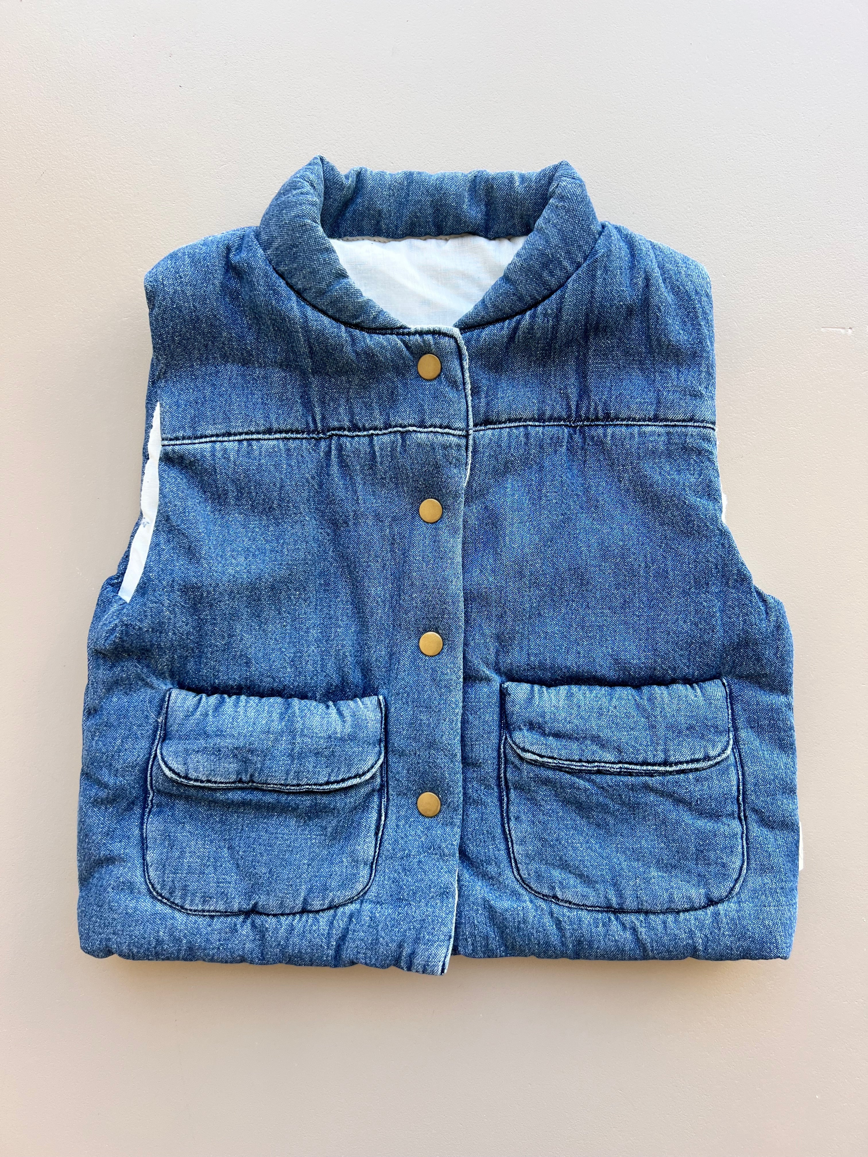 Blue Thick Denim Gilet
