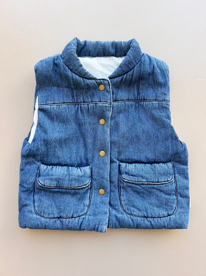 Blue Thick Denim Gilet