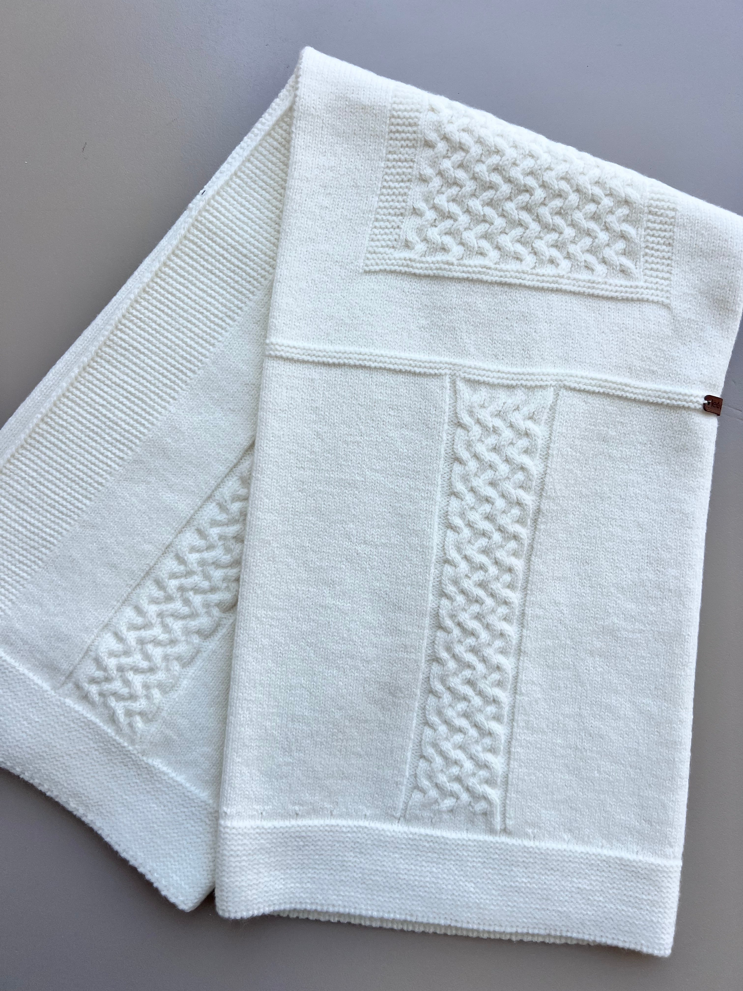 Off-White Natural Wool Blanket