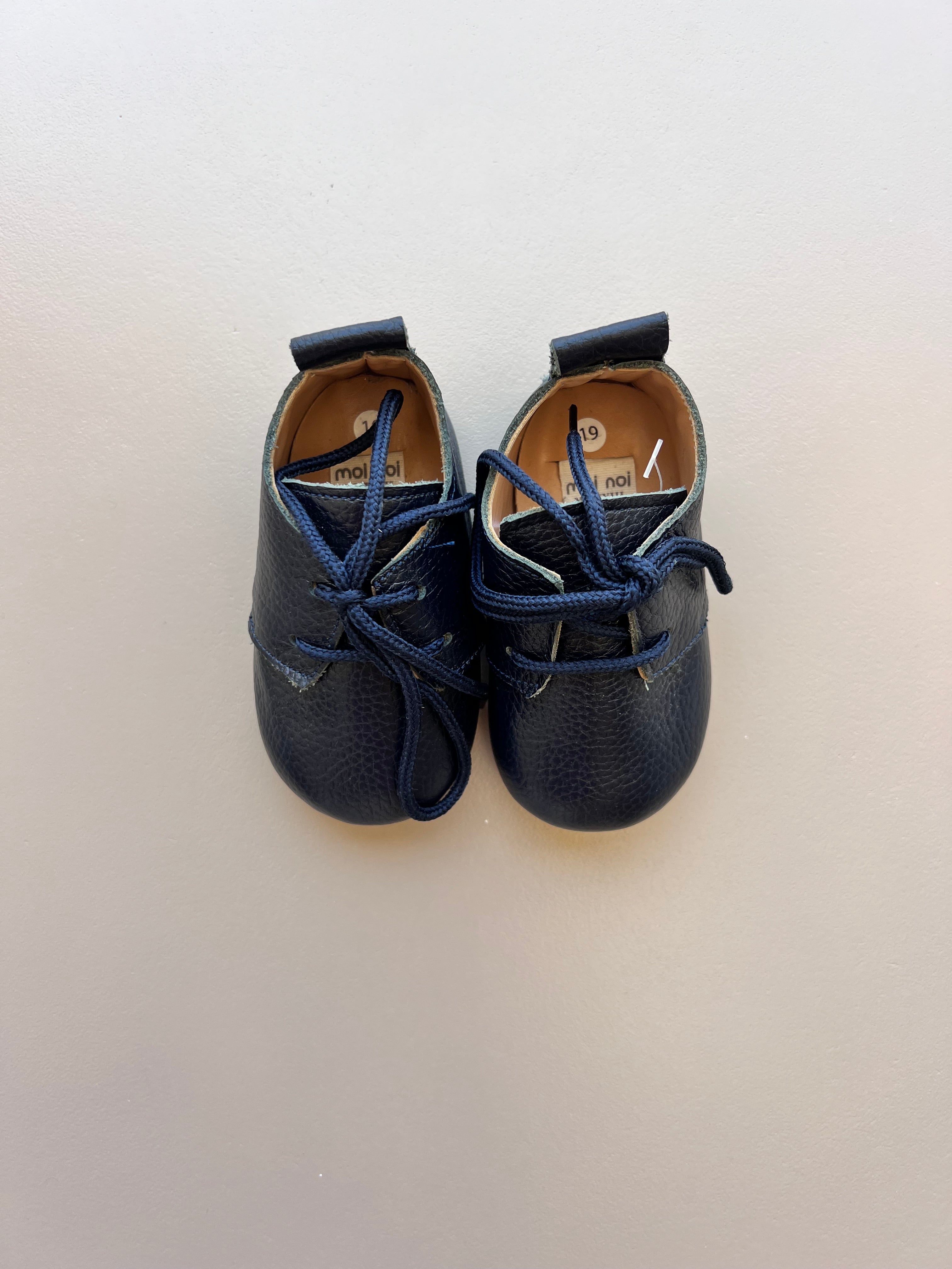 Navy Blue Genuine Leather Baby Shoes