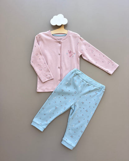 Pink And Blue Always Happy  Theme Set 2 Pieces