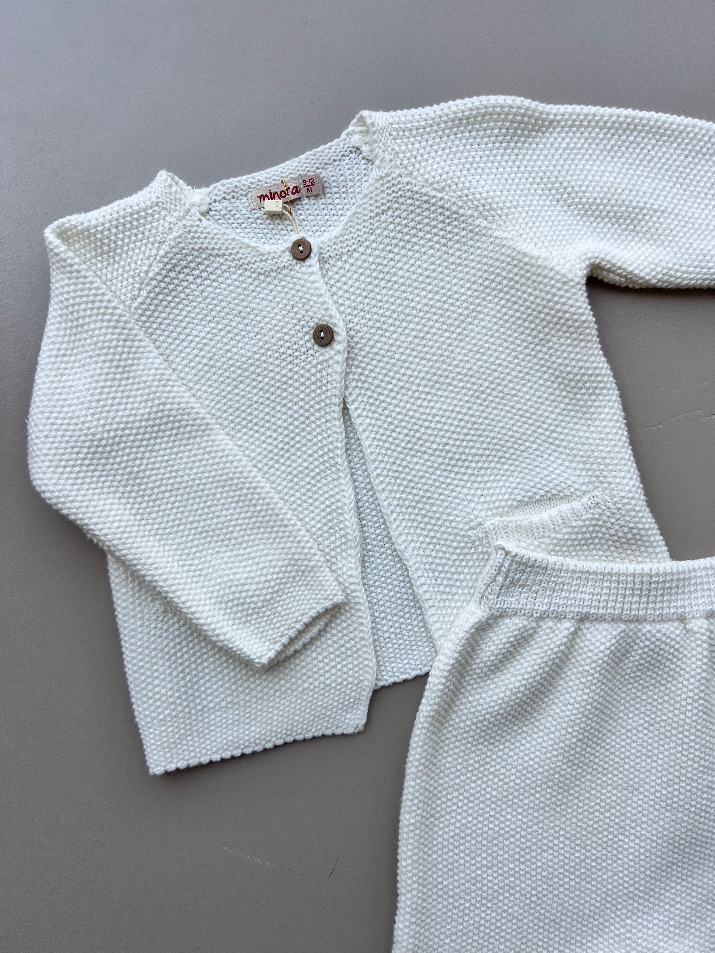 Off White Soft Wool 2Pcs Set