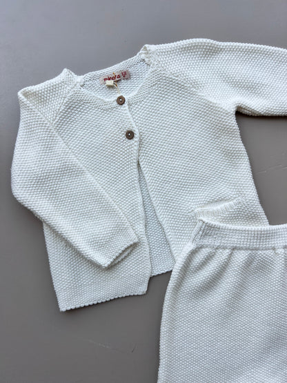 Off White Soft Wool 2Pcs Set