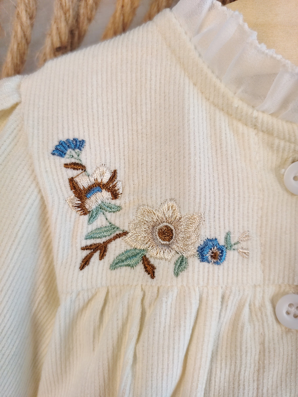 Beige Flower Romper