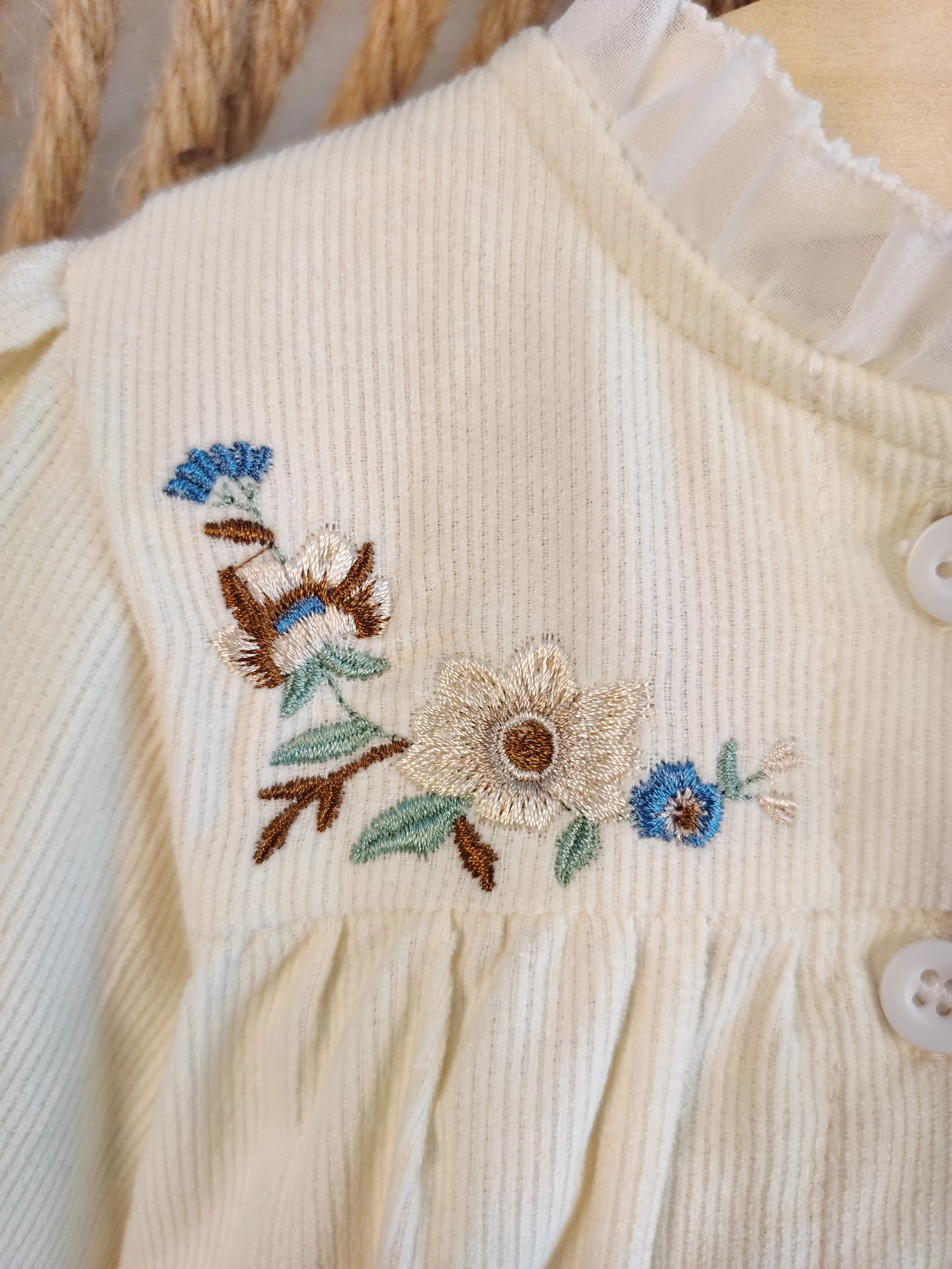 Beige Flower Romper