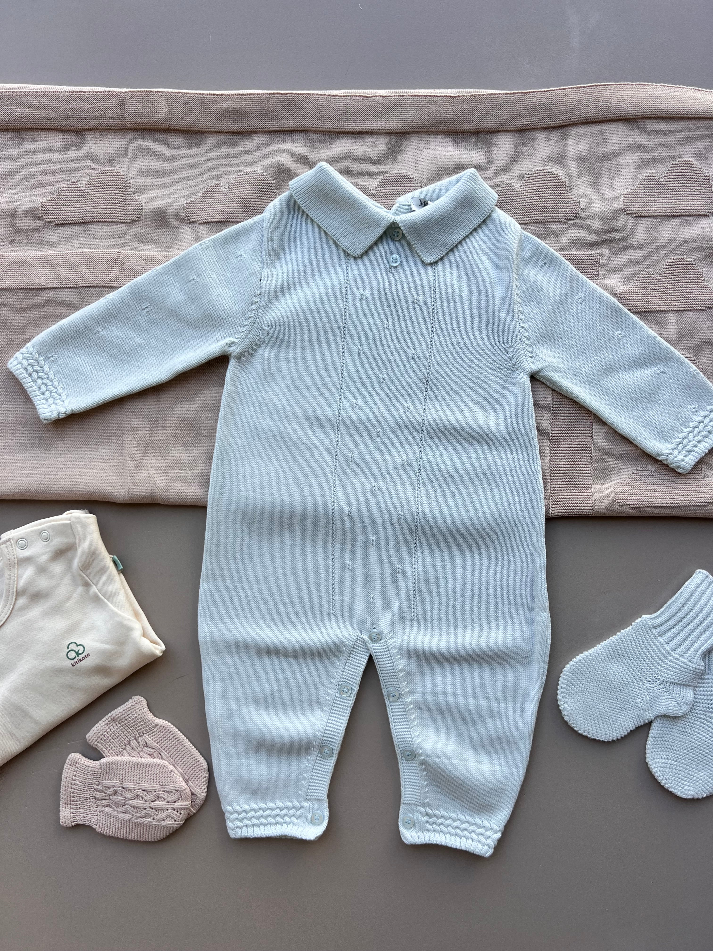 Blue Cotton Polo Overall Hospital Set 6 Pcs