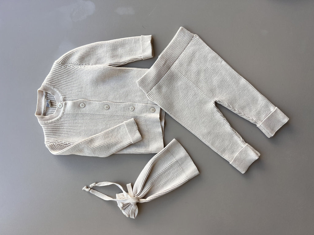 100% Cotton 3 Pcs Set With Buttons