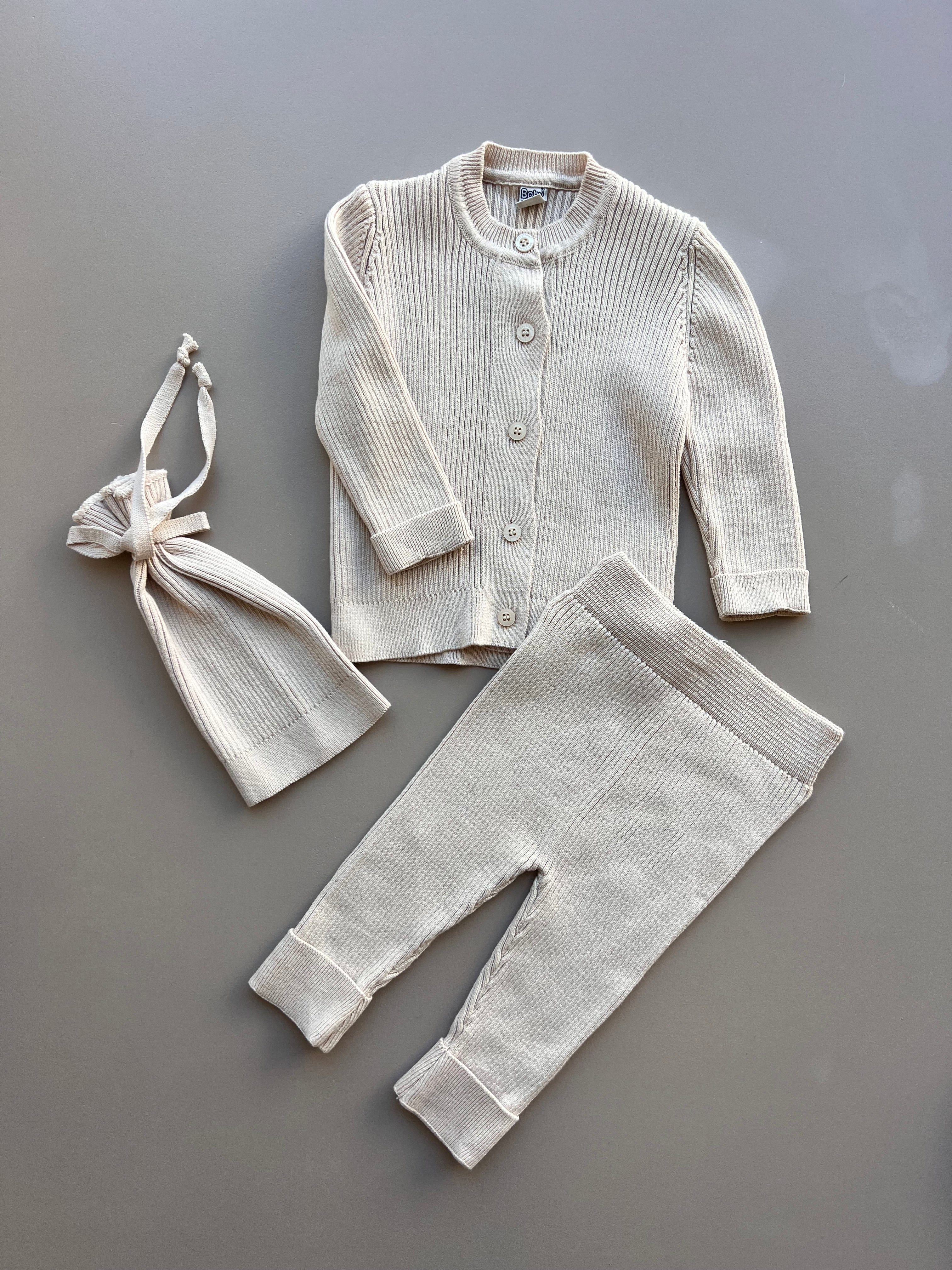 100% Cotton 3 Pcs Set With Buttons