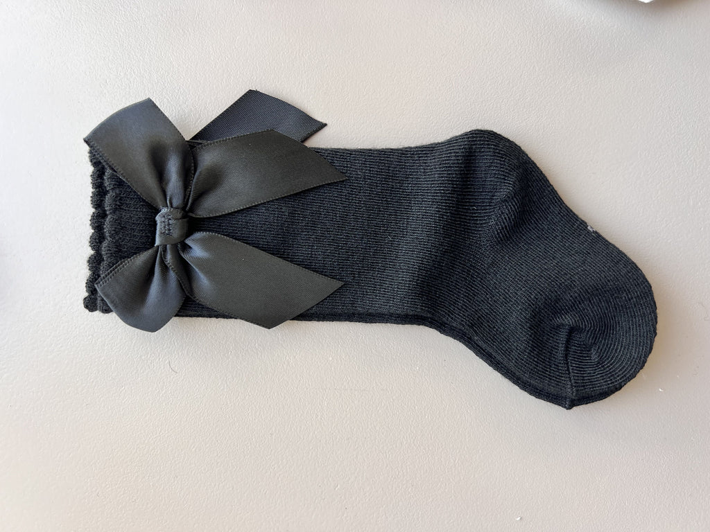 Cotton Bow Long Socks