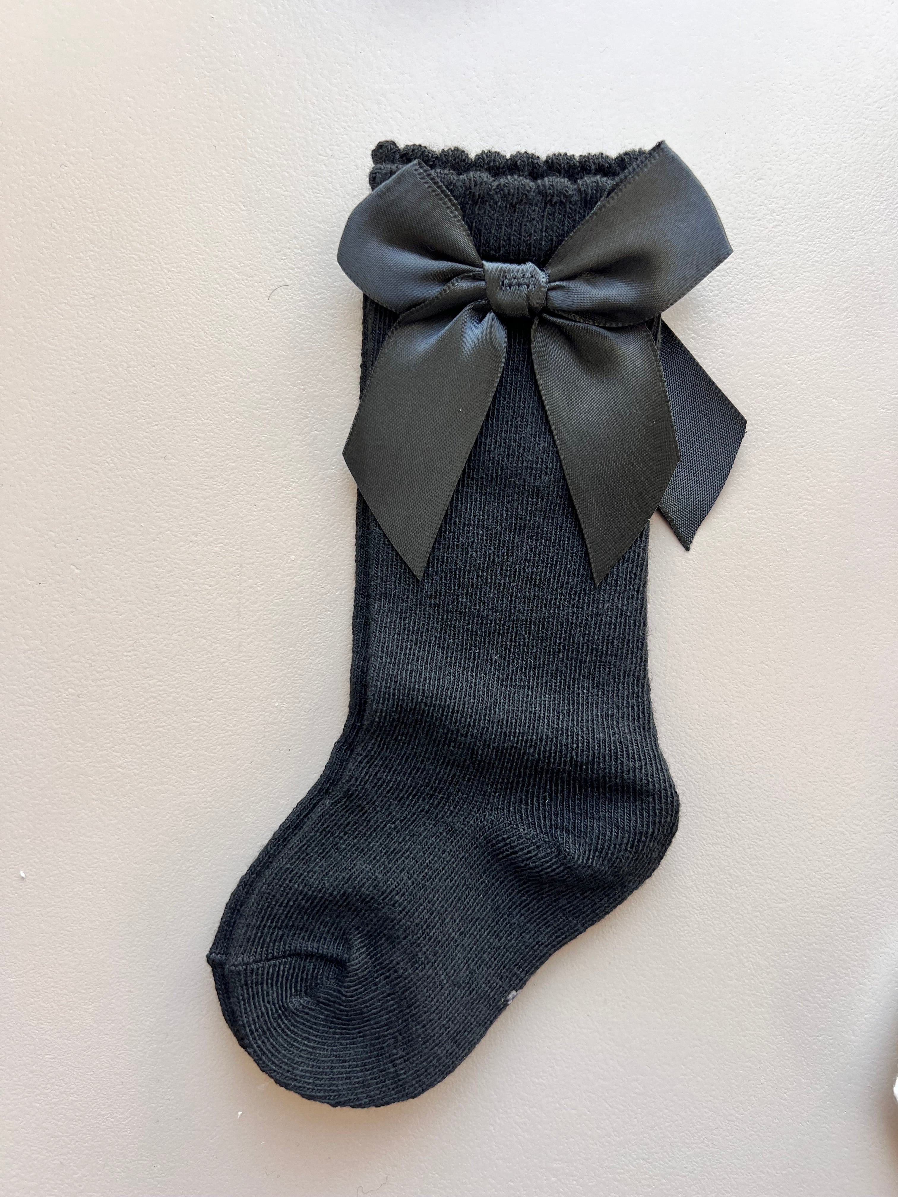 Cotton Bow Long Socks