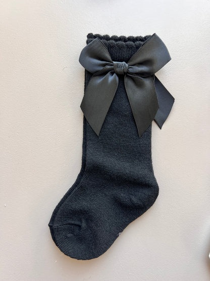Cotton Bow Long Socks
