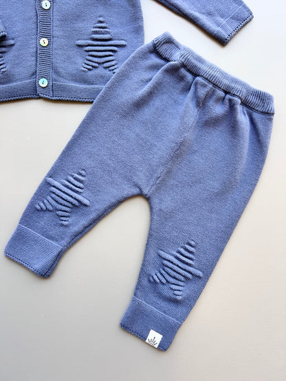 Thick Cotton Star Collar Top and Pants 2Pcs Set