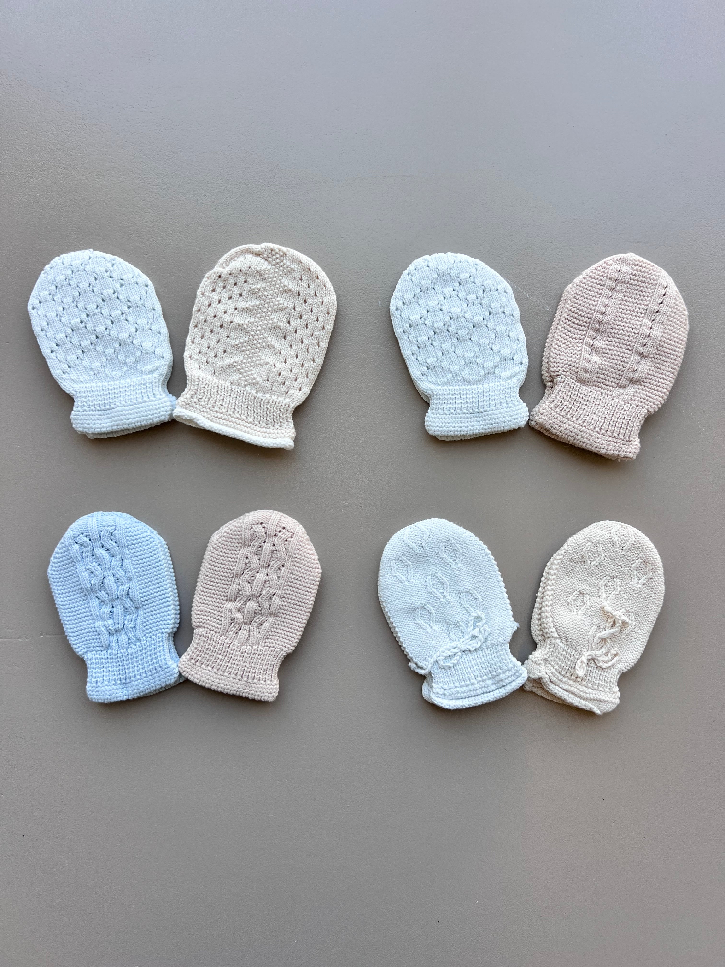 Light Blue & Beige Mitten Pack of 2 Pairs