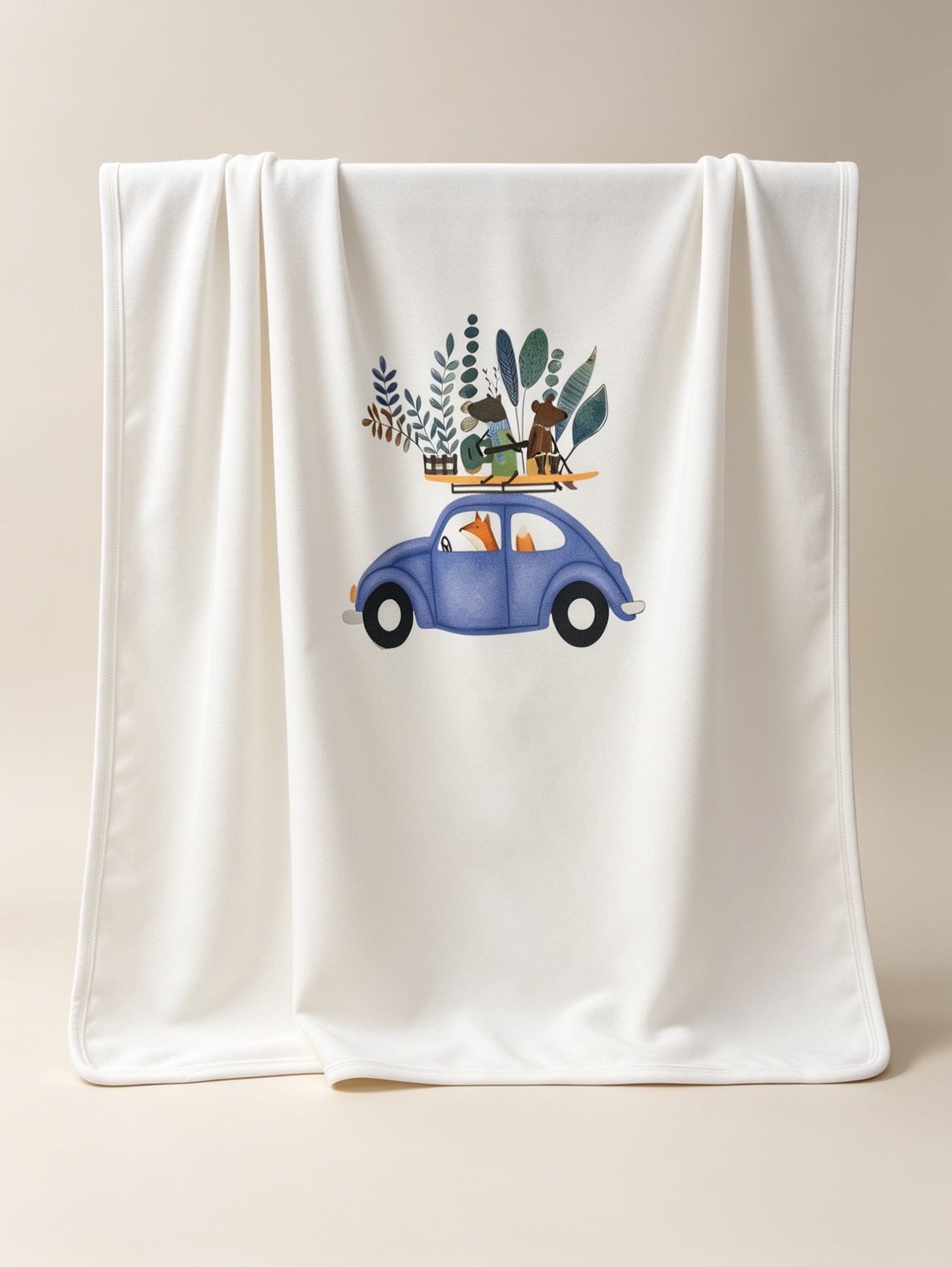 Nœud Blanc™ Organic Cotton Fox Car Blanket