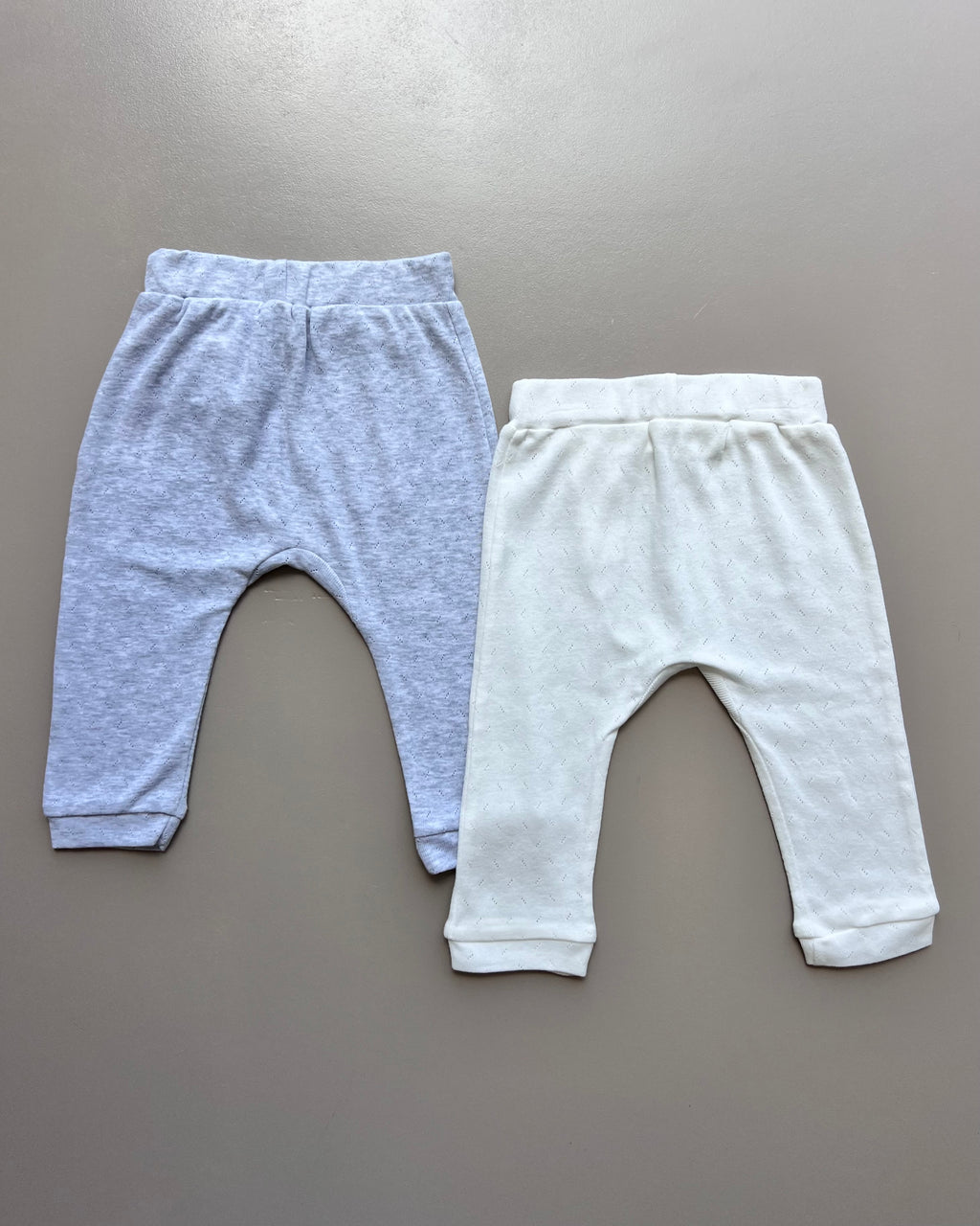 Gray & White Organic Cotton Pants 2 Pcs Pack
