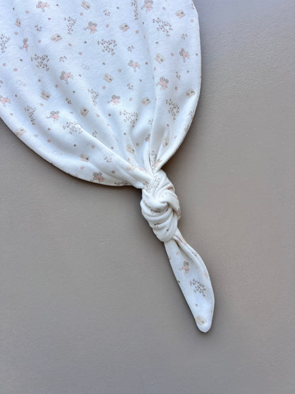 White Double Breasted Sleep Swaddle With Hat