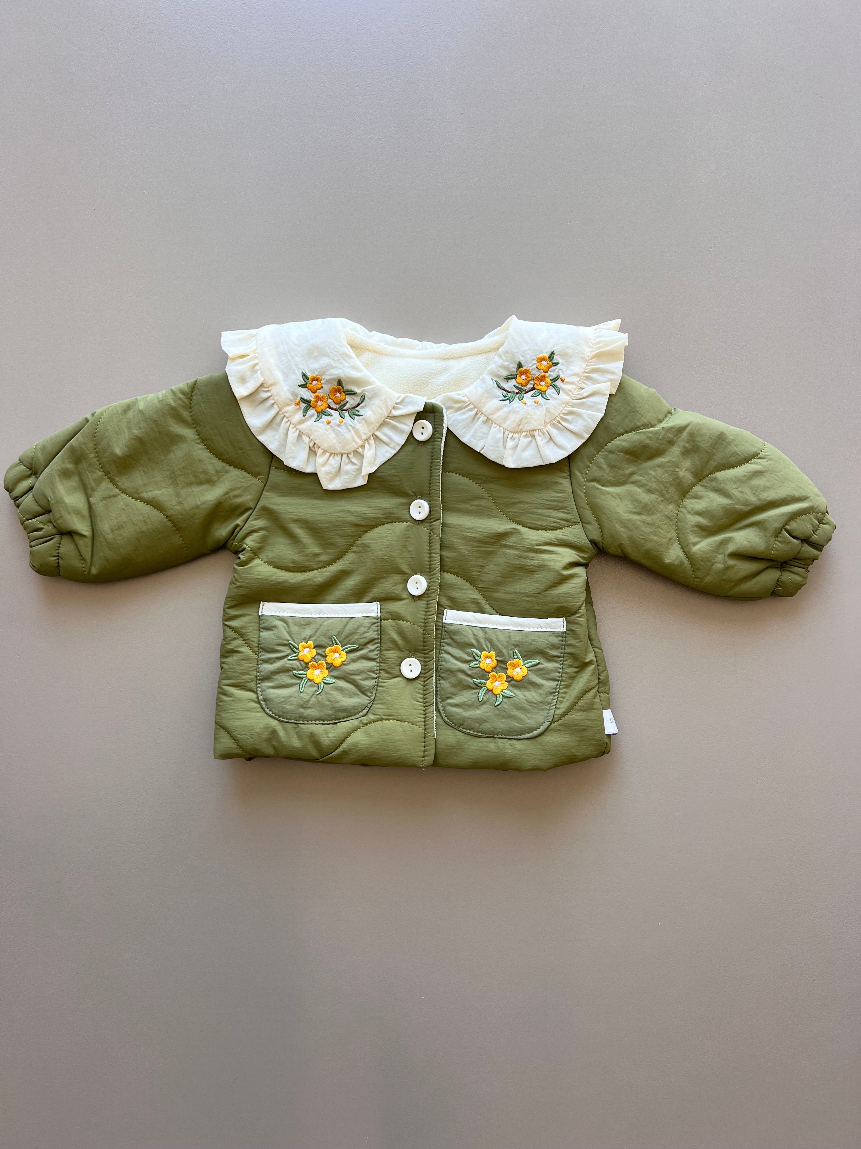 Thermal Waterproof Flower embroidered Winter Coat