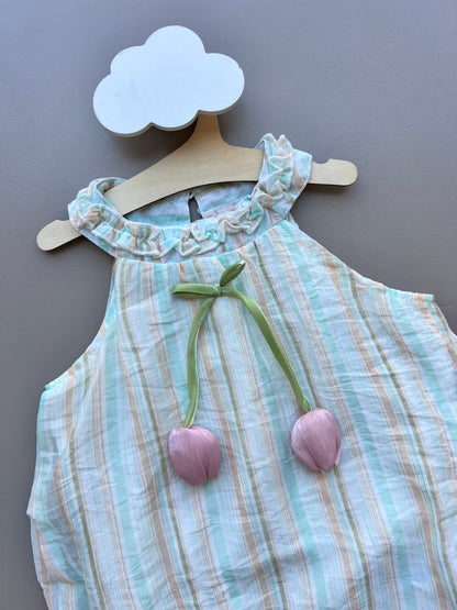 Pastel Colors 3D Flower Romper
