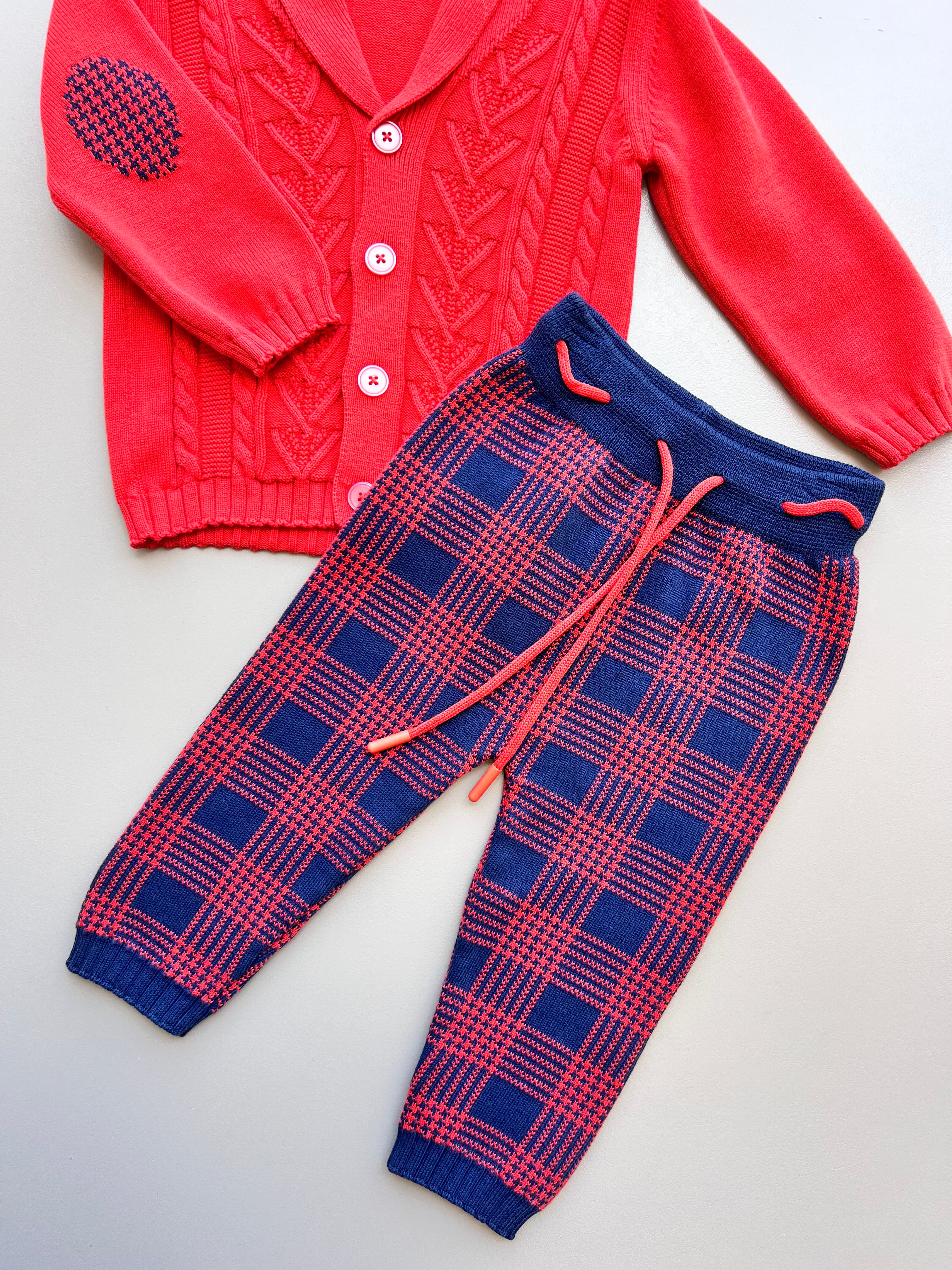 Coral/Navy Blue Organic Cotton Set