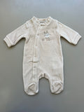 GOTS™ Certified Organic Cotton Beige Velvet Overall With Snap Buttons
