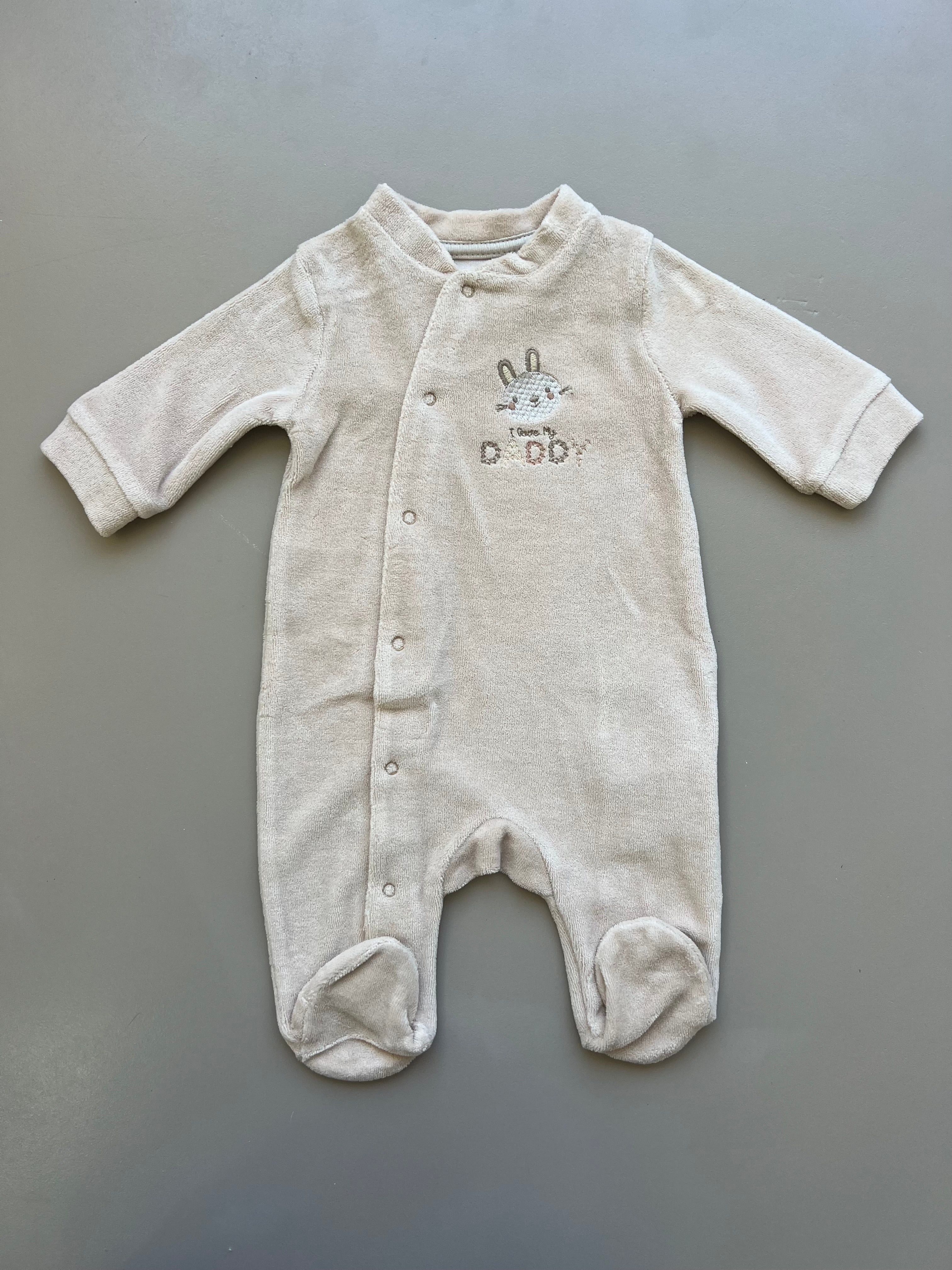 GOTS™ Certified Organic Cotton Beige Velvet Overall With Snap Buttons