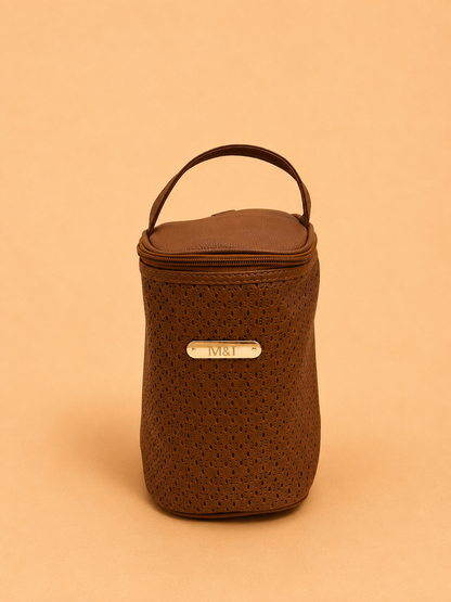 Camel Jumbo Leather Diaper Bag set of 4 Pieces
