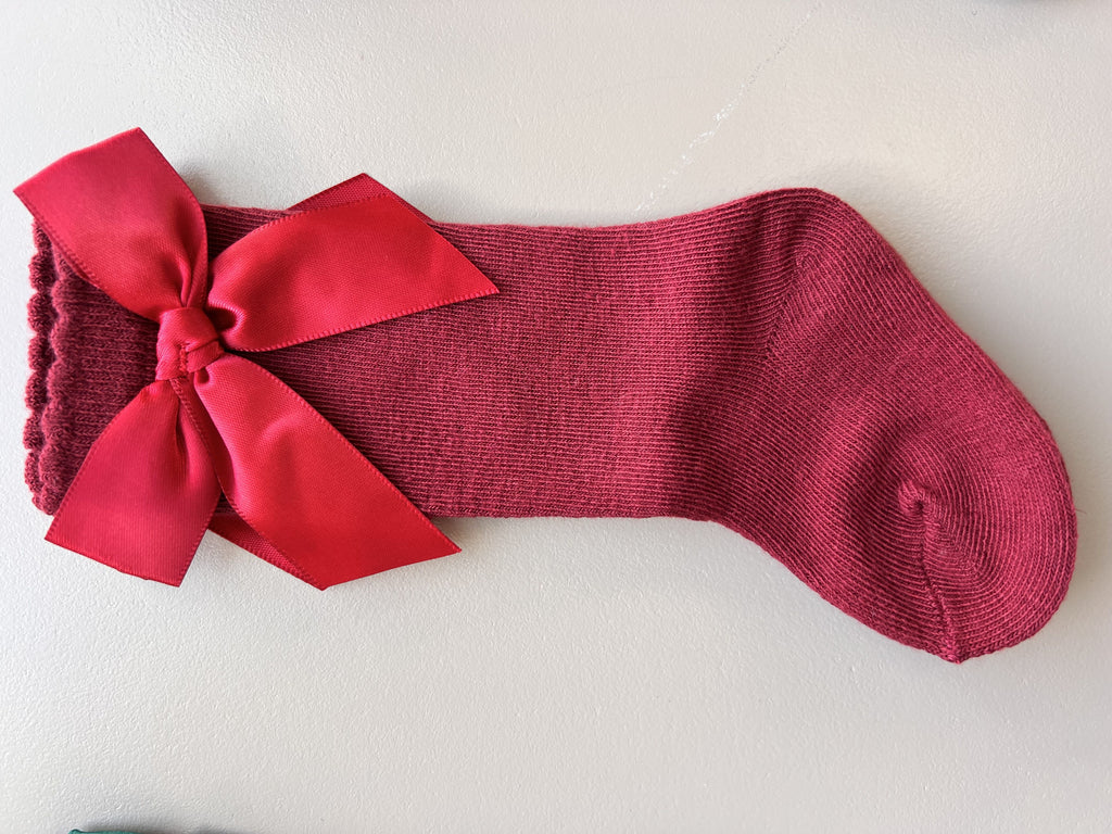 Cotton Bow Long Socks