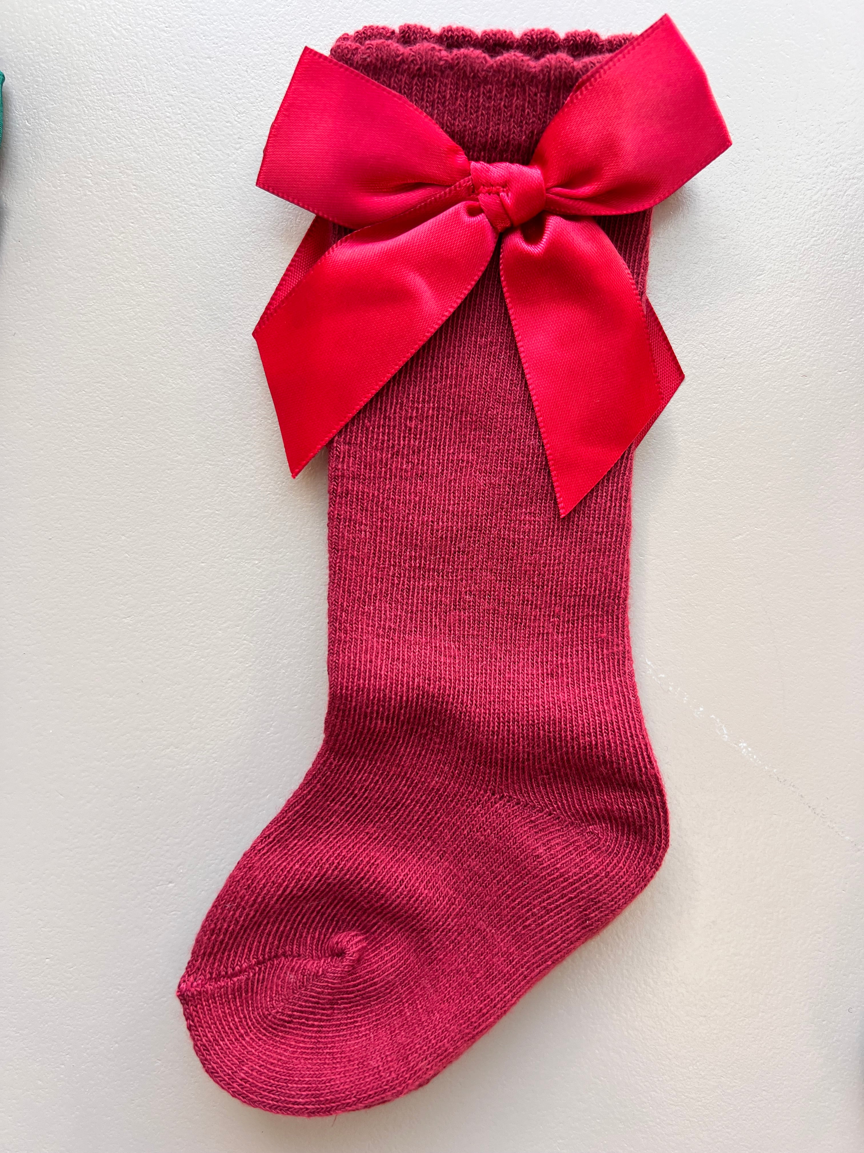Cotton Bow Long Socks