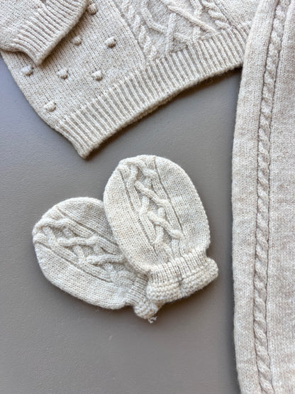 Beige Merino Wool Hospital Set 5 Pcs