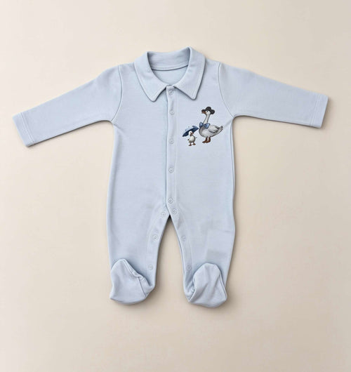 Nœud Blanc™ Organic Cotton Polo Goose Footed Overall