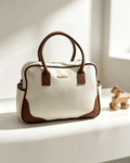 Zebra Beige Jumbo Leather Diaper Bag