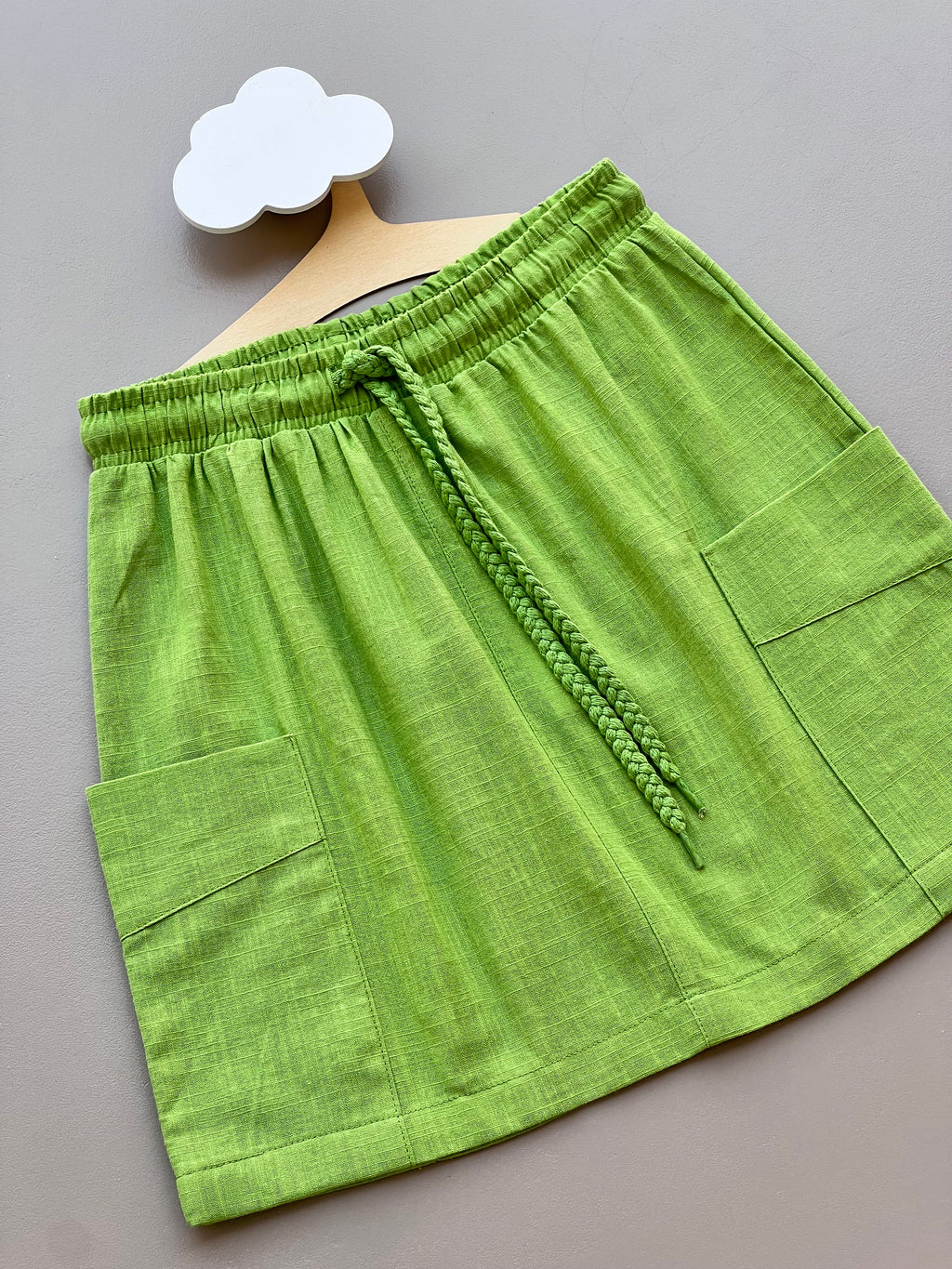 Green Linen Skirt