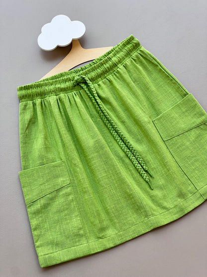 Green Linen Skirt