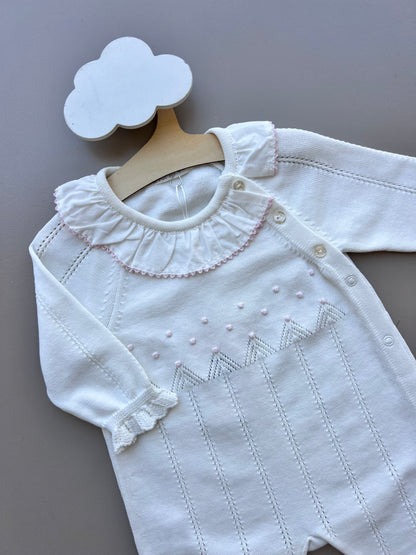 Organic Cotton Dotted Ruffles Overall
