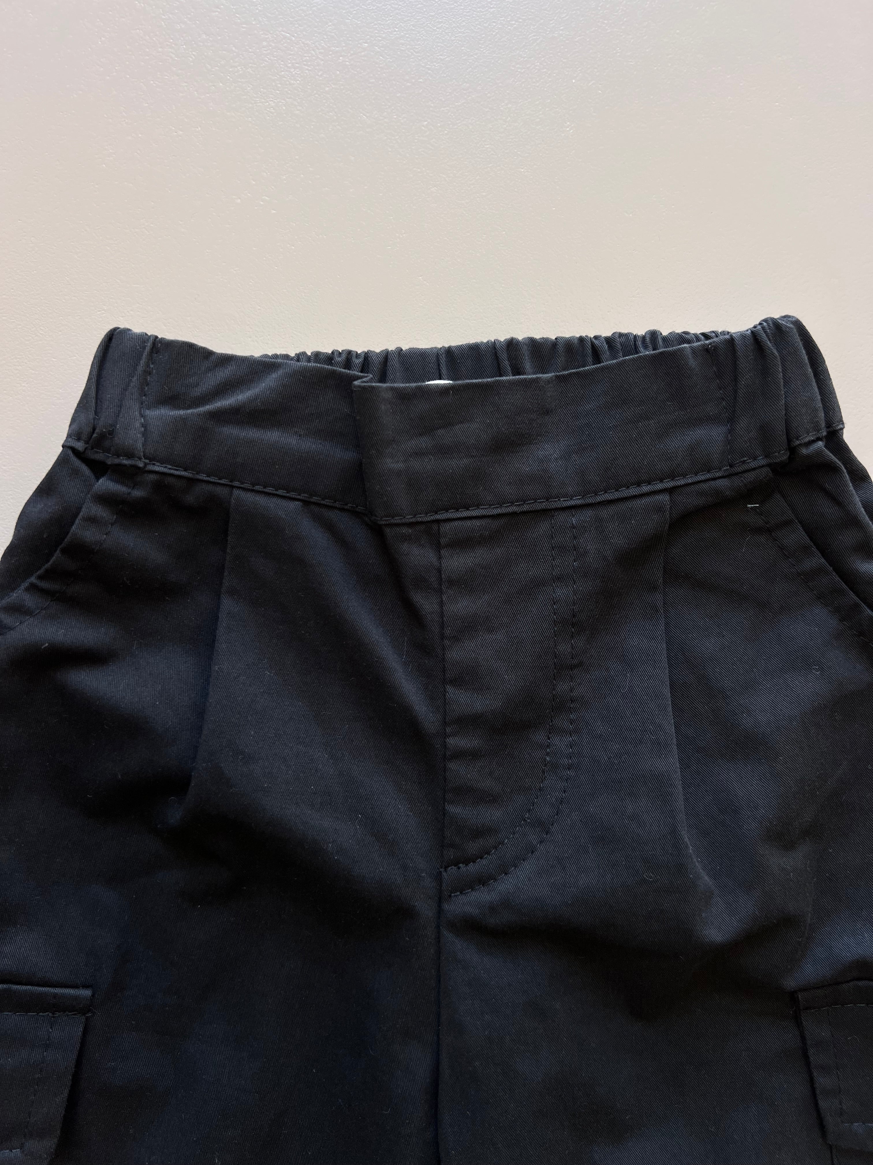 Black Cargo Wide Pants