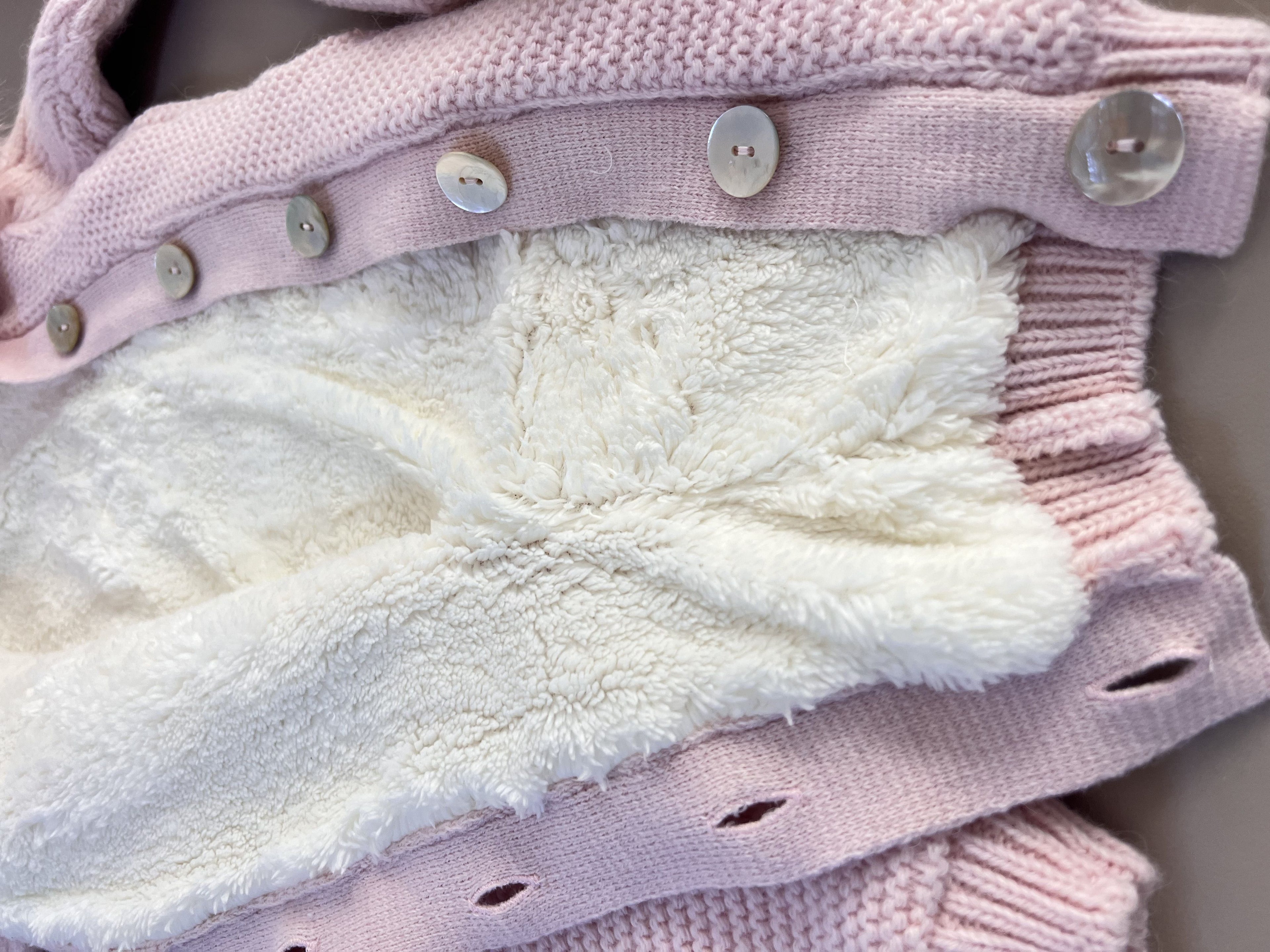 EAC Organic cotton Pink Fleece & Fur Thick Hospital Set 4 Pcs