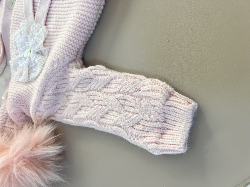 EAC Organic cotton Pink Fleece & Fur Thick Hospital Set 4 Pcs