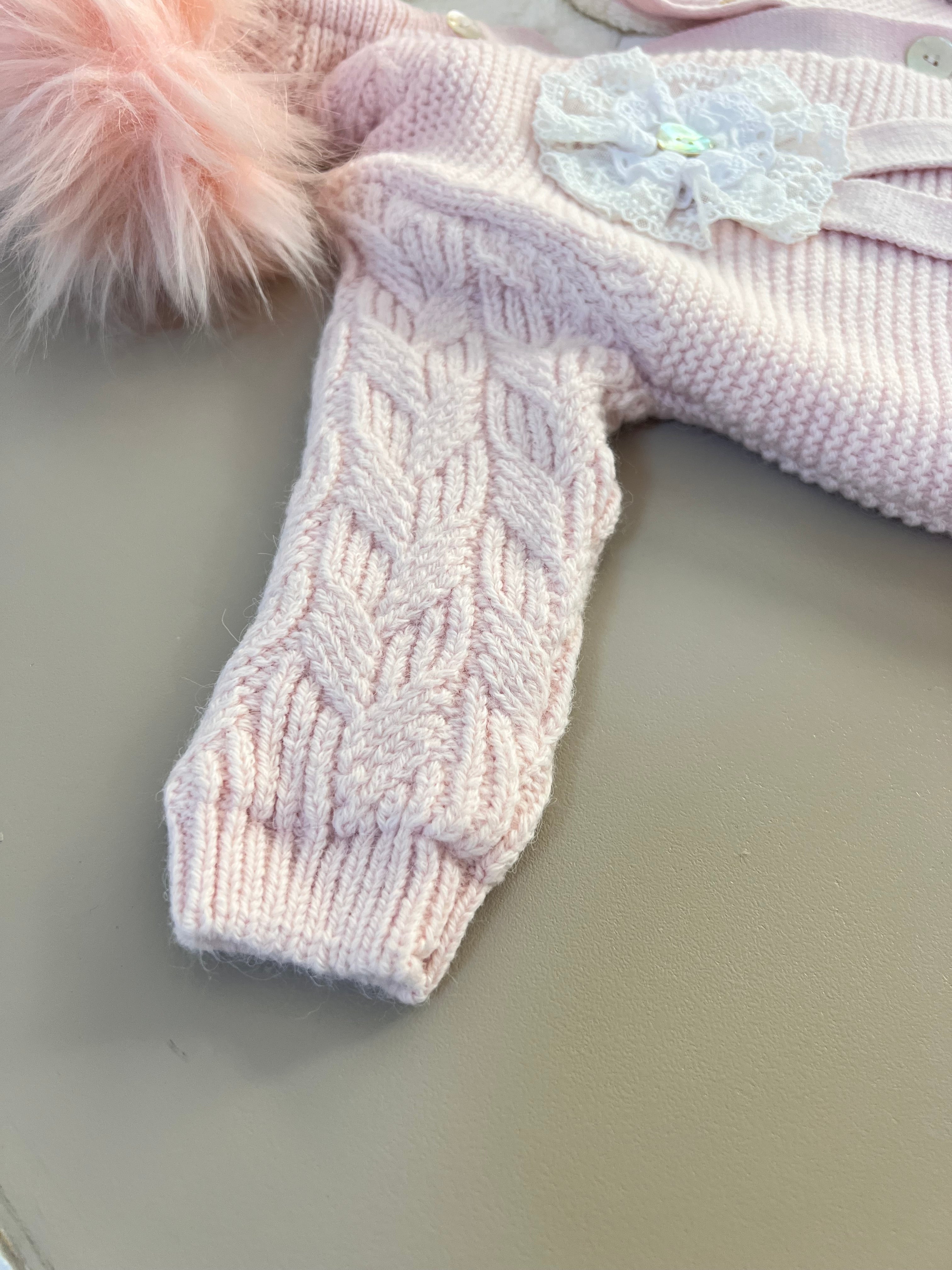 EAC Organic cotton Pink Fleece & Fur Thick Hospital Set 4 Pcs