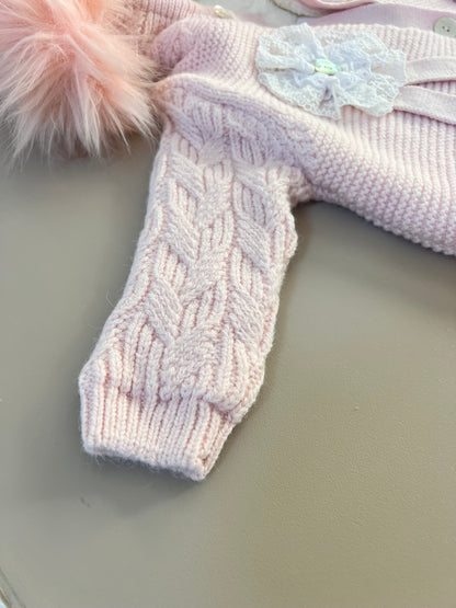 EAC Organic cotton Pink Fleece & Fur Thick Hospital Set 4 Pcs