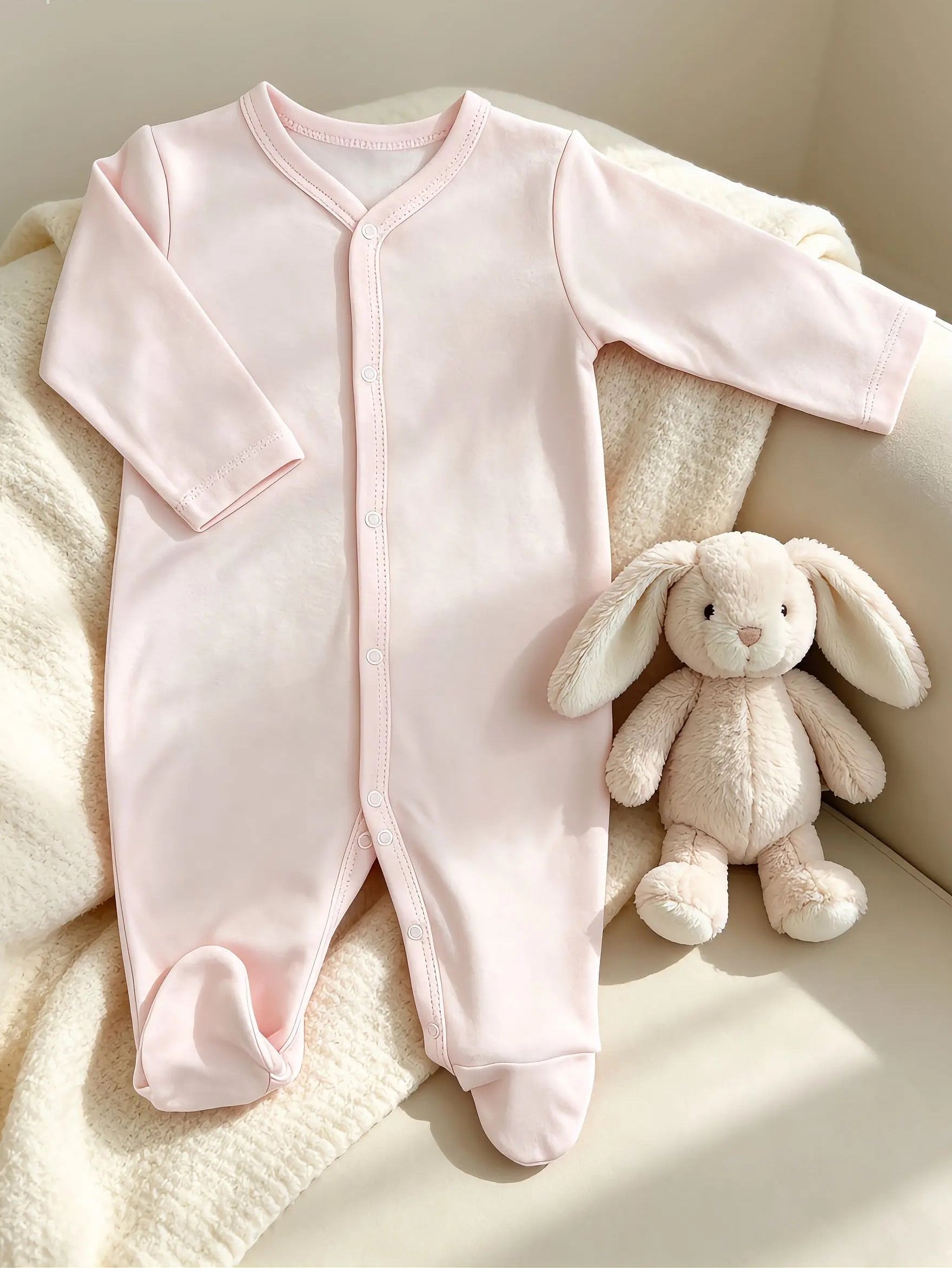 Pink GOTS™ Certified Organic Cotton Footed Overall