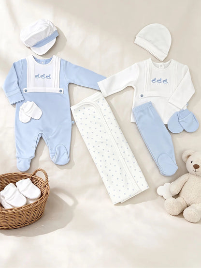 Blue Horse GOTS™ Certified Organic Cotton Footed Overall 2 Pcs Set