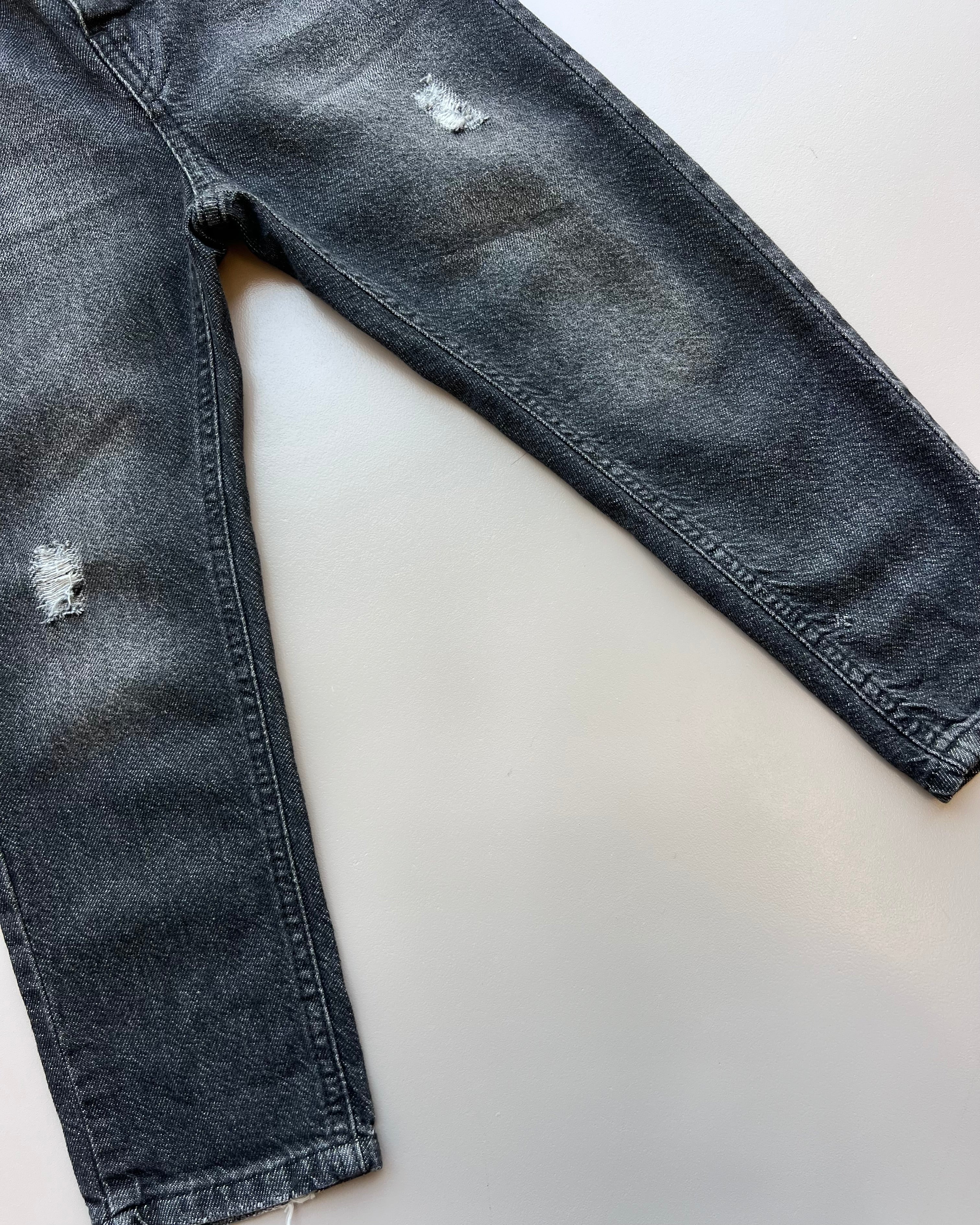 Black Ribbed Boyfriend Jeans