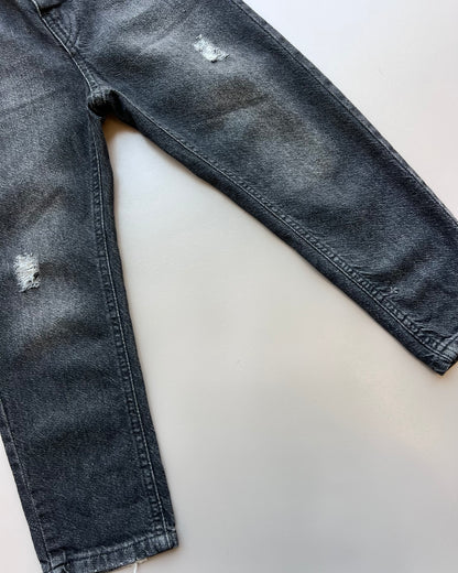 Black Ribbed Boyfriend Jeans