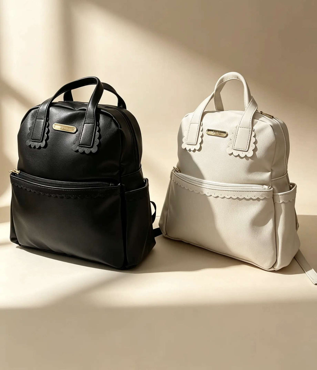 Lujain Leather Backpack Diapers Bag
