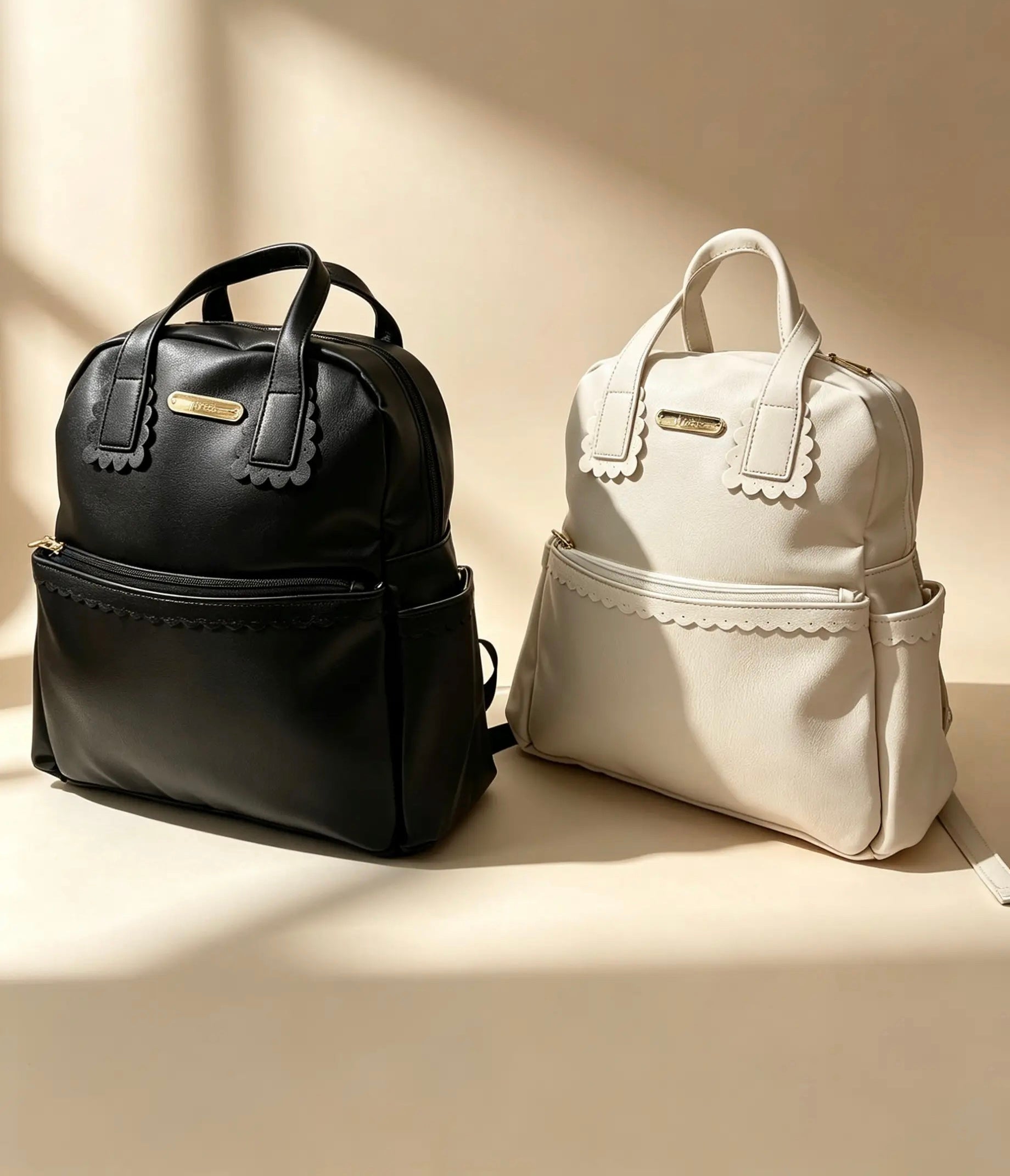 Lujain Leather Backpack Diapers Bag