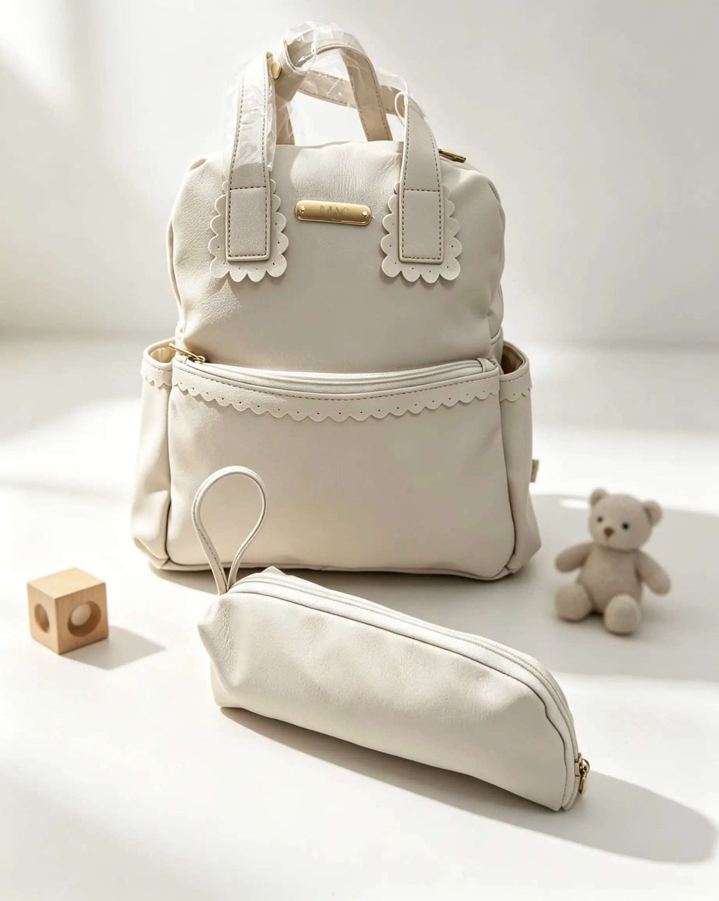 Lujain Leather Backpack Diapers Bag