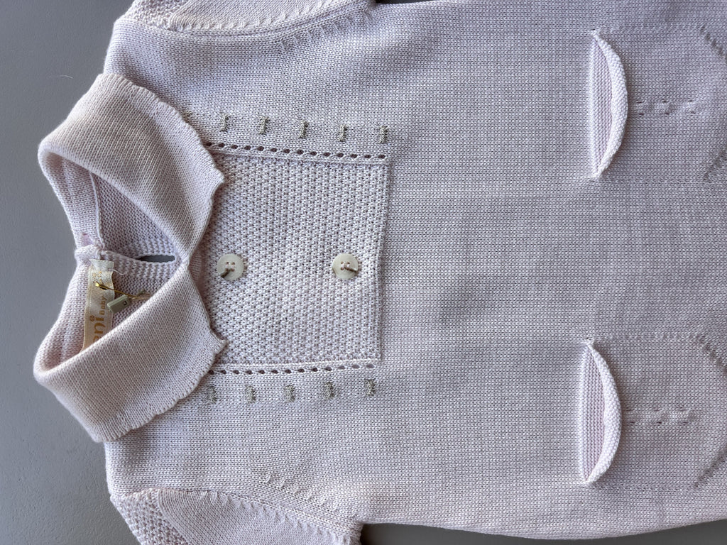 Pink Cotton Polo Overall With Socks
