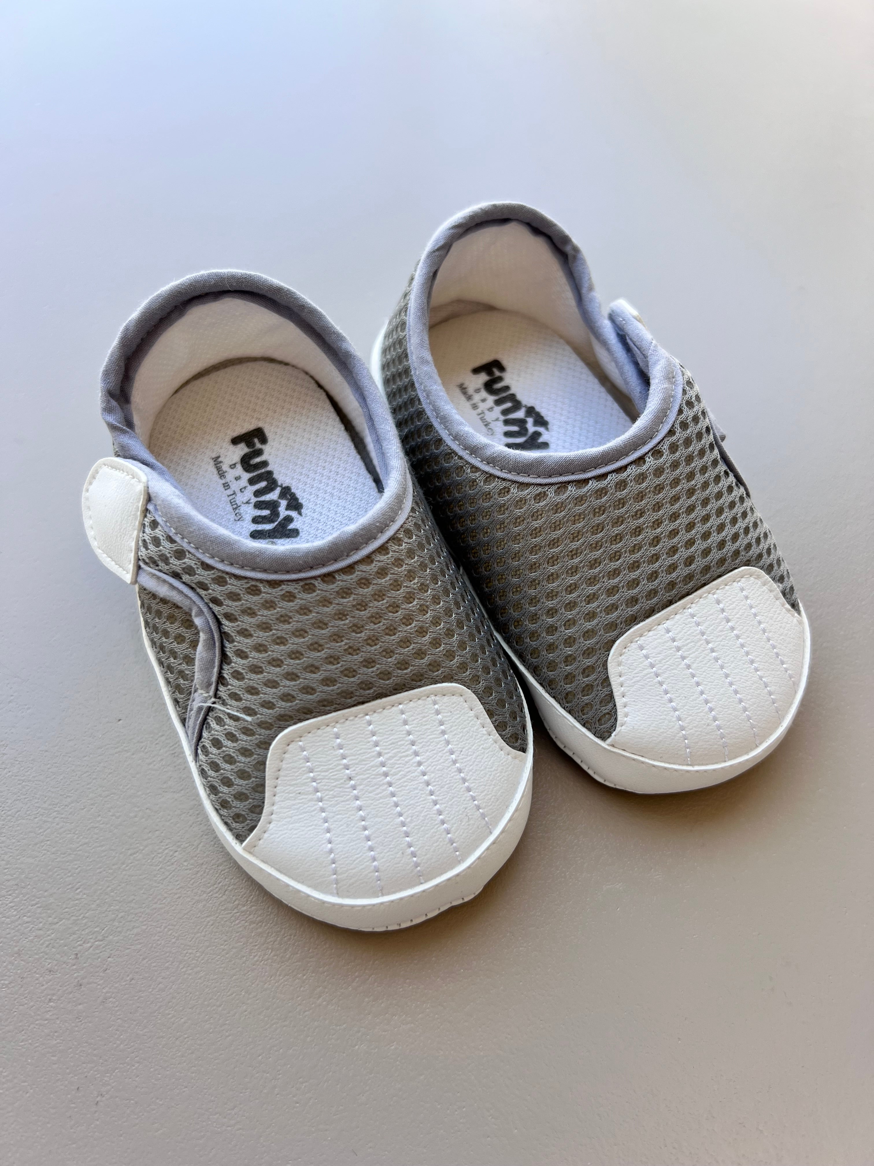 Grey And White Baby Breathable shoes