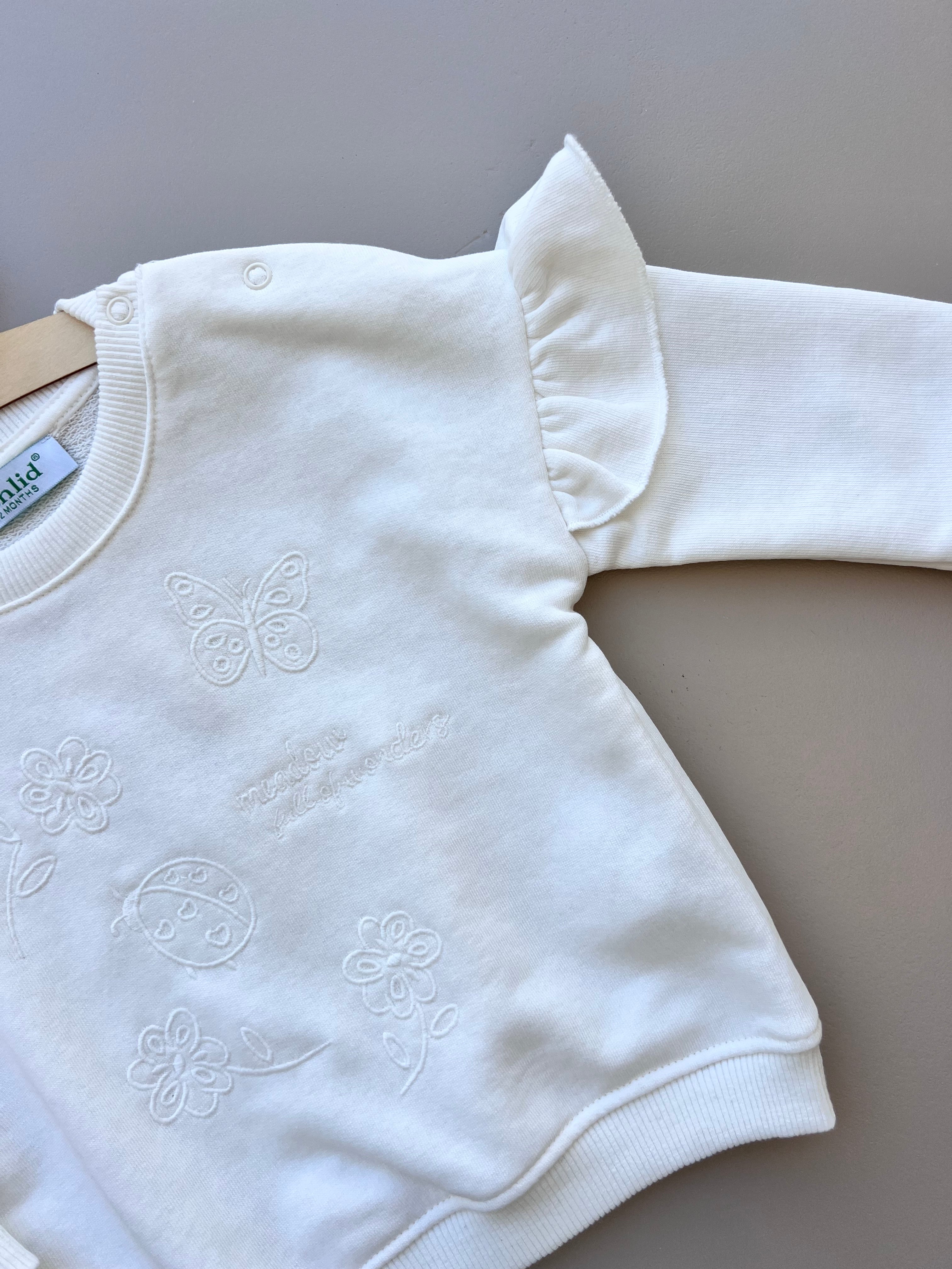 White Butterfly Cotton Top