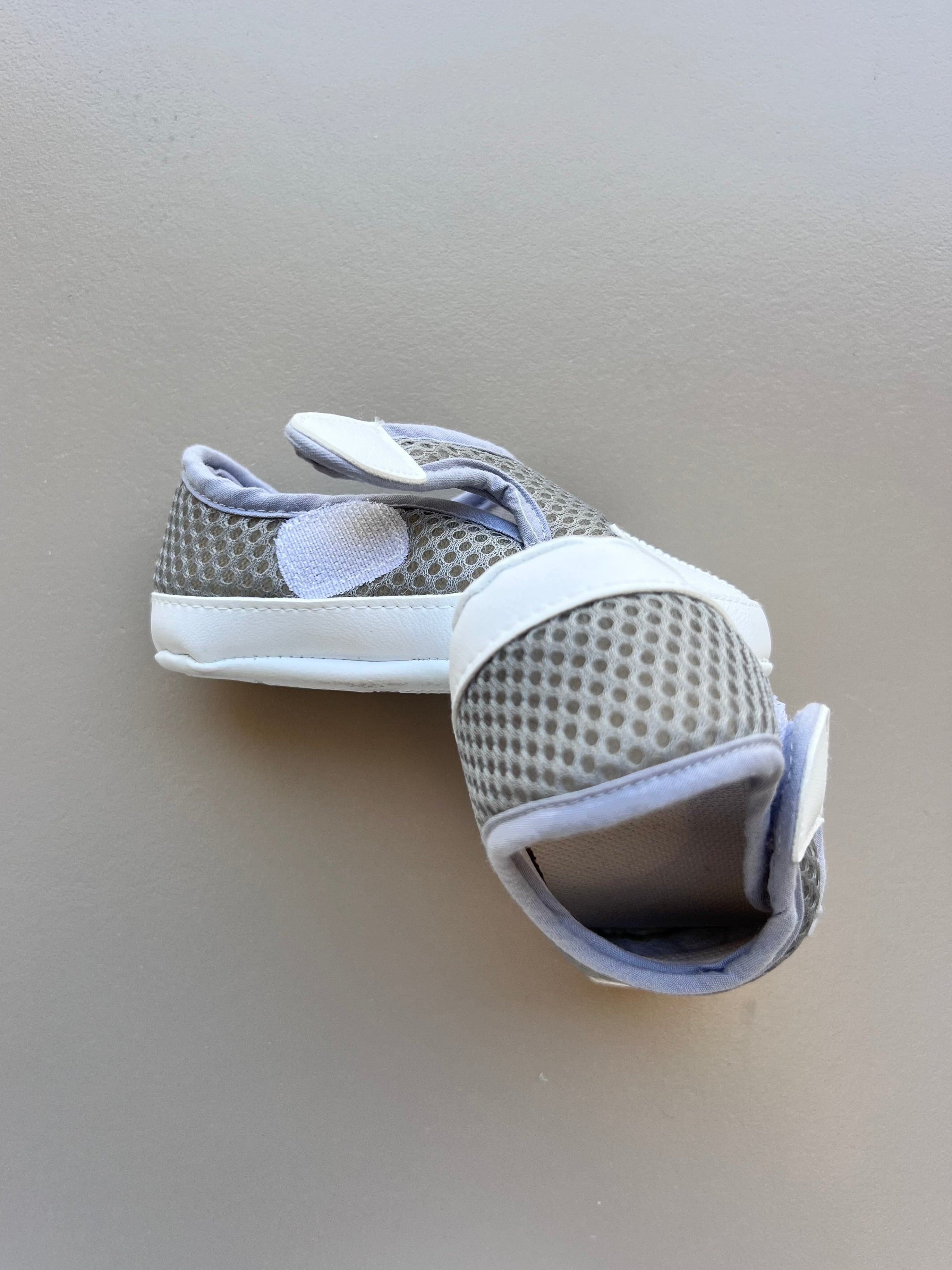 Grey And White Baby Breathable shoes